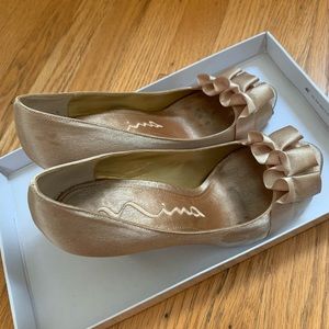 Nina Gold Satin Heels